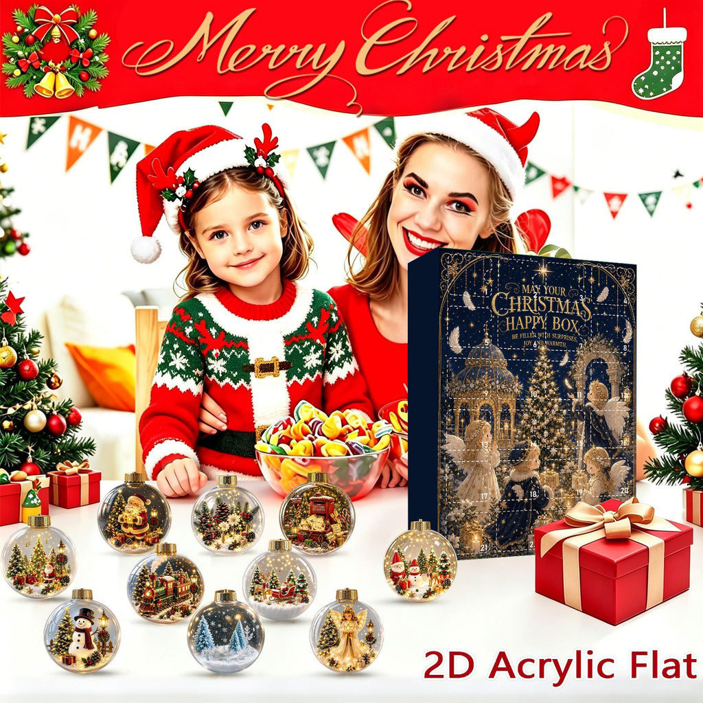 Christmas Countdown Calendar Blind Box with Acrylic Ornaments