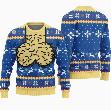Christmas Creative and Fun Design Printed Loose Round Neck Comfortable Sweatshirt