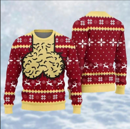 Christmas Creative and Fun Design Printed Loose Round Neck Comfortable Sweatshirt